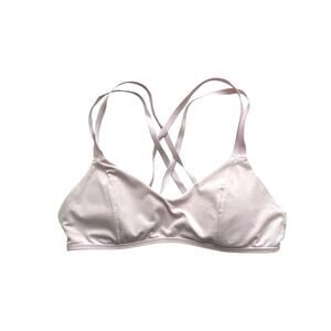 Athleta Strappy Sports Bra Pink Size XS Padded Athleisure Sporty Fem